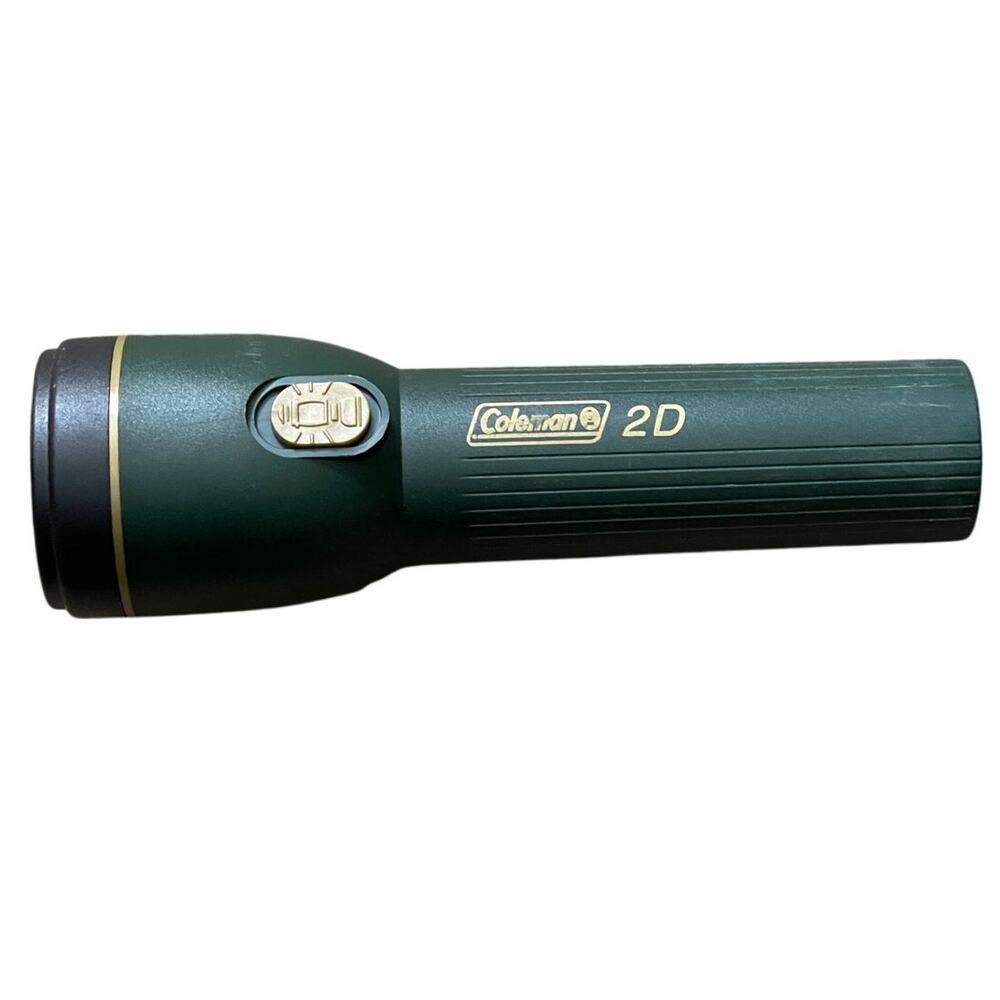 Vintage Coleman 2 D Green Flashlight - Working and Collectible!